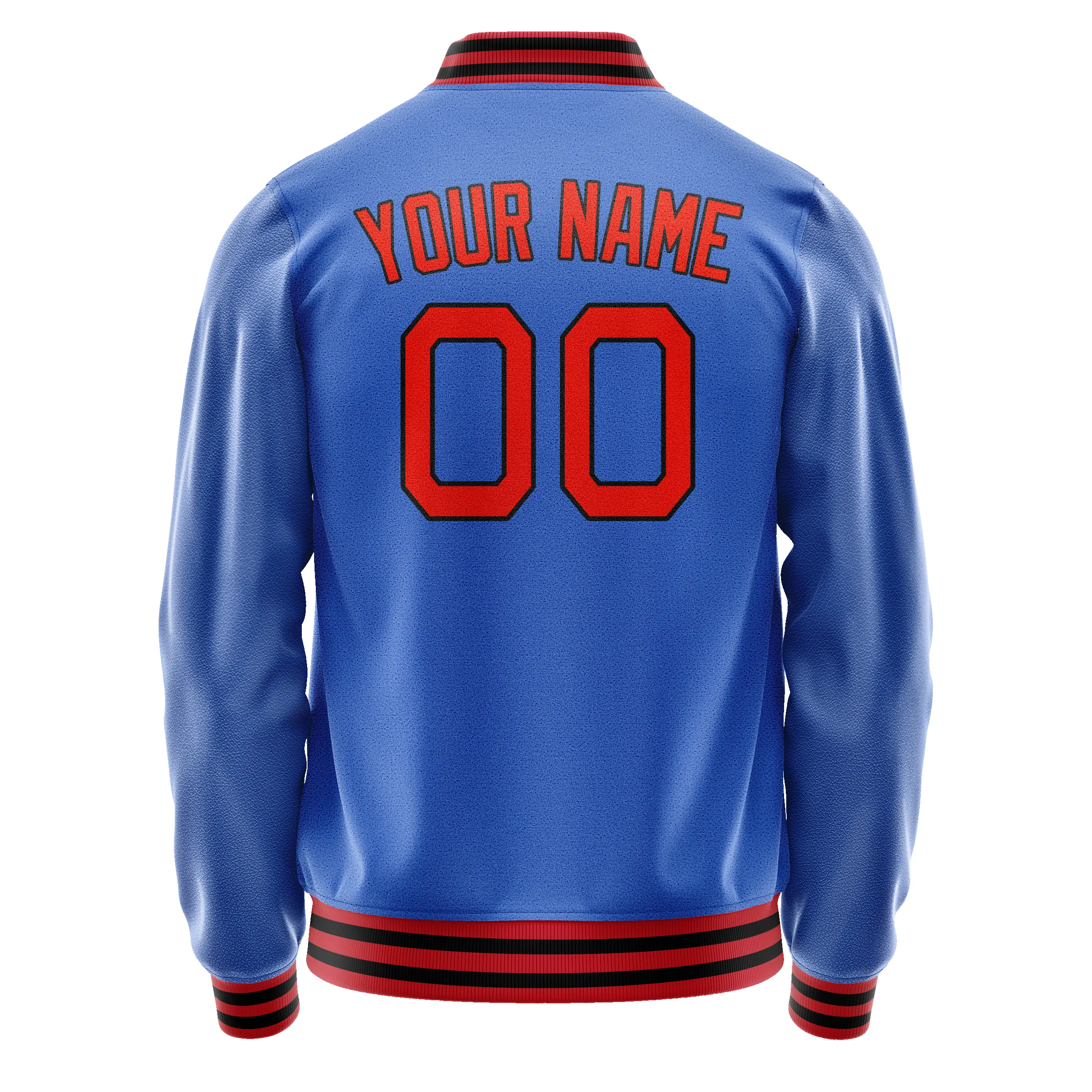 Custom Electric-Blue Orange Solid Color Varsity Letterman Jacket sold by Tailorly product image thumbnail 3