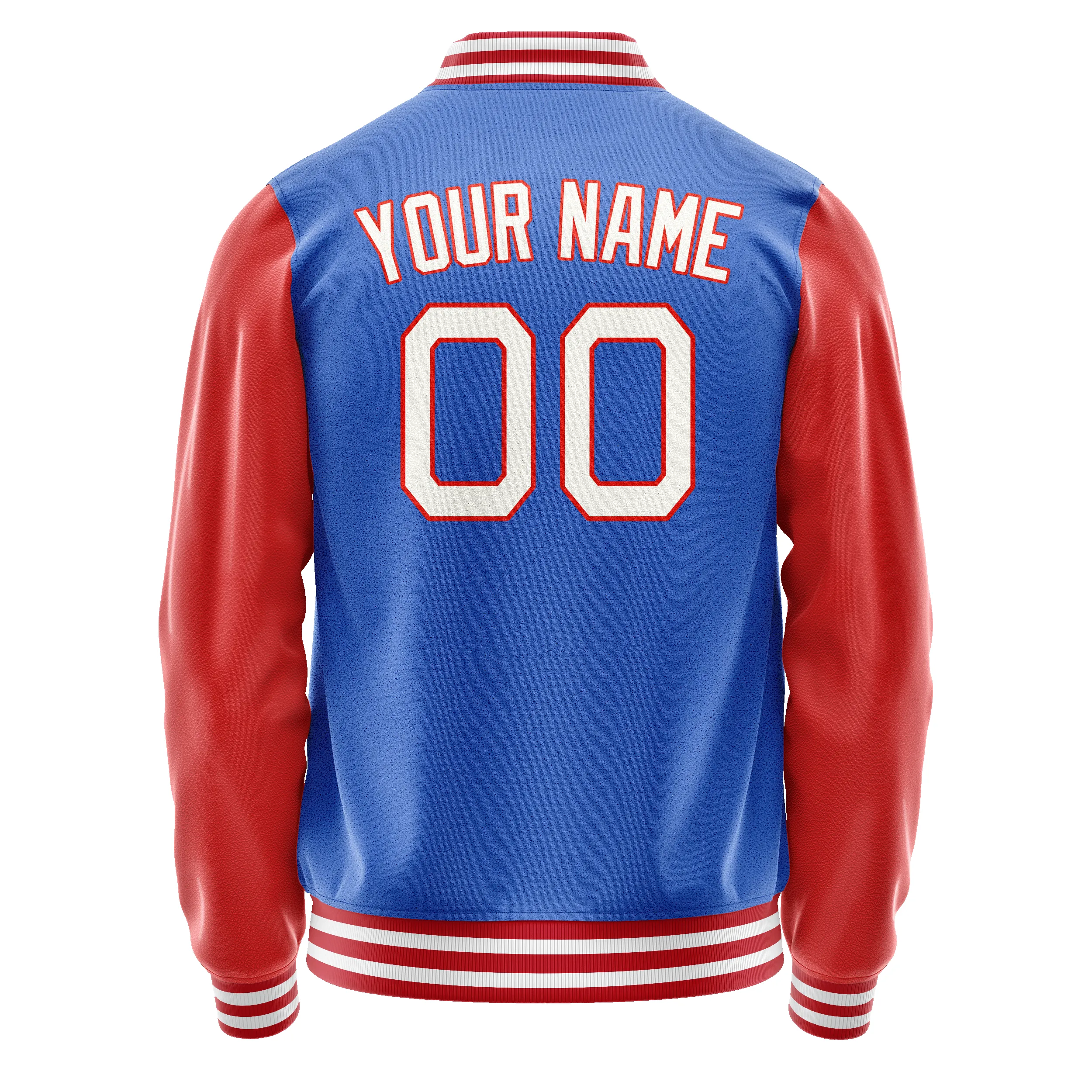 Custom Electric-Blue Orange Solid Color Varsity Letterman Jacket sold by Tailorly product image thumbnail 3
