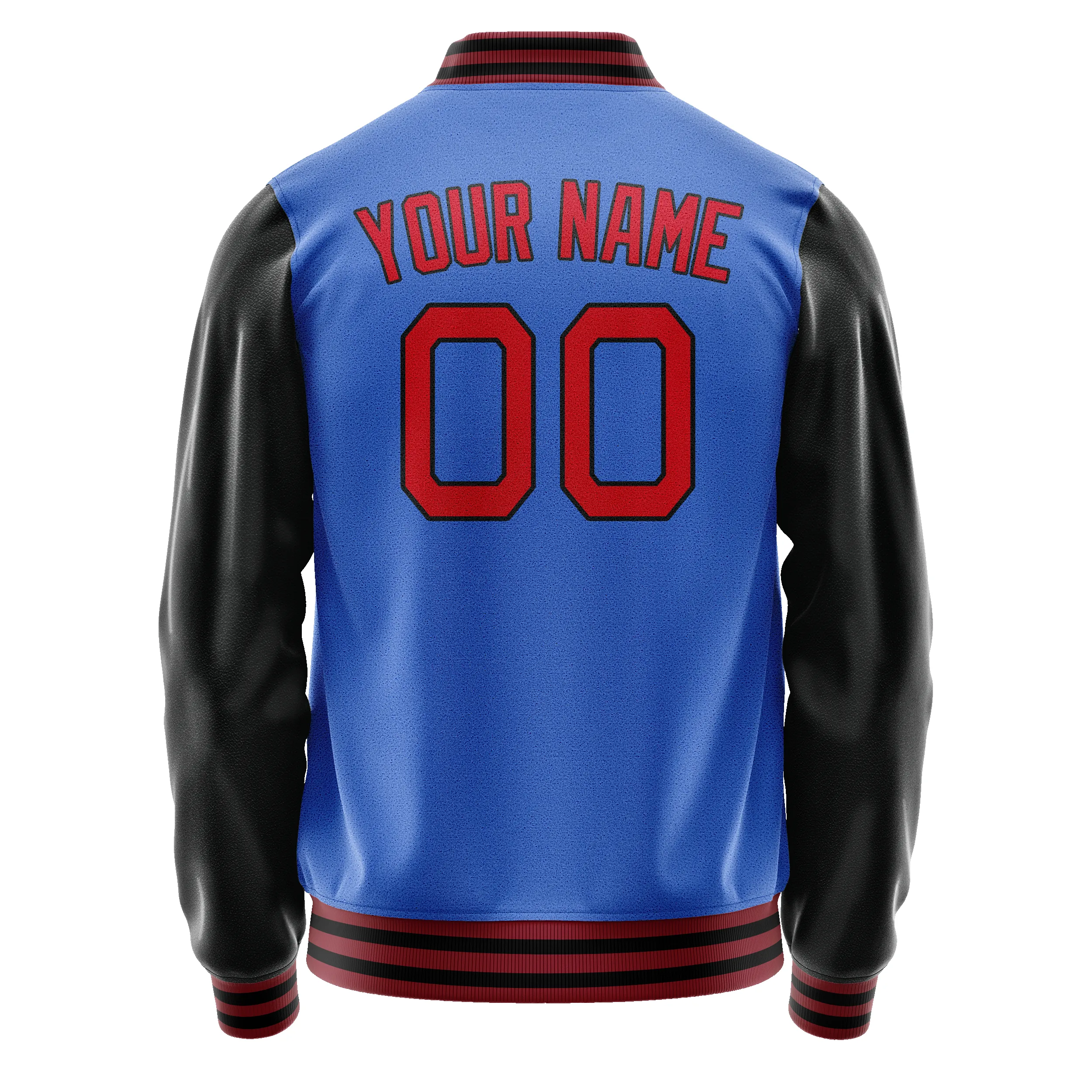 Custom Electric-Blue Red Solid Color Varsity Letterman Jacket sold by Tailorly product image thumbnail 2