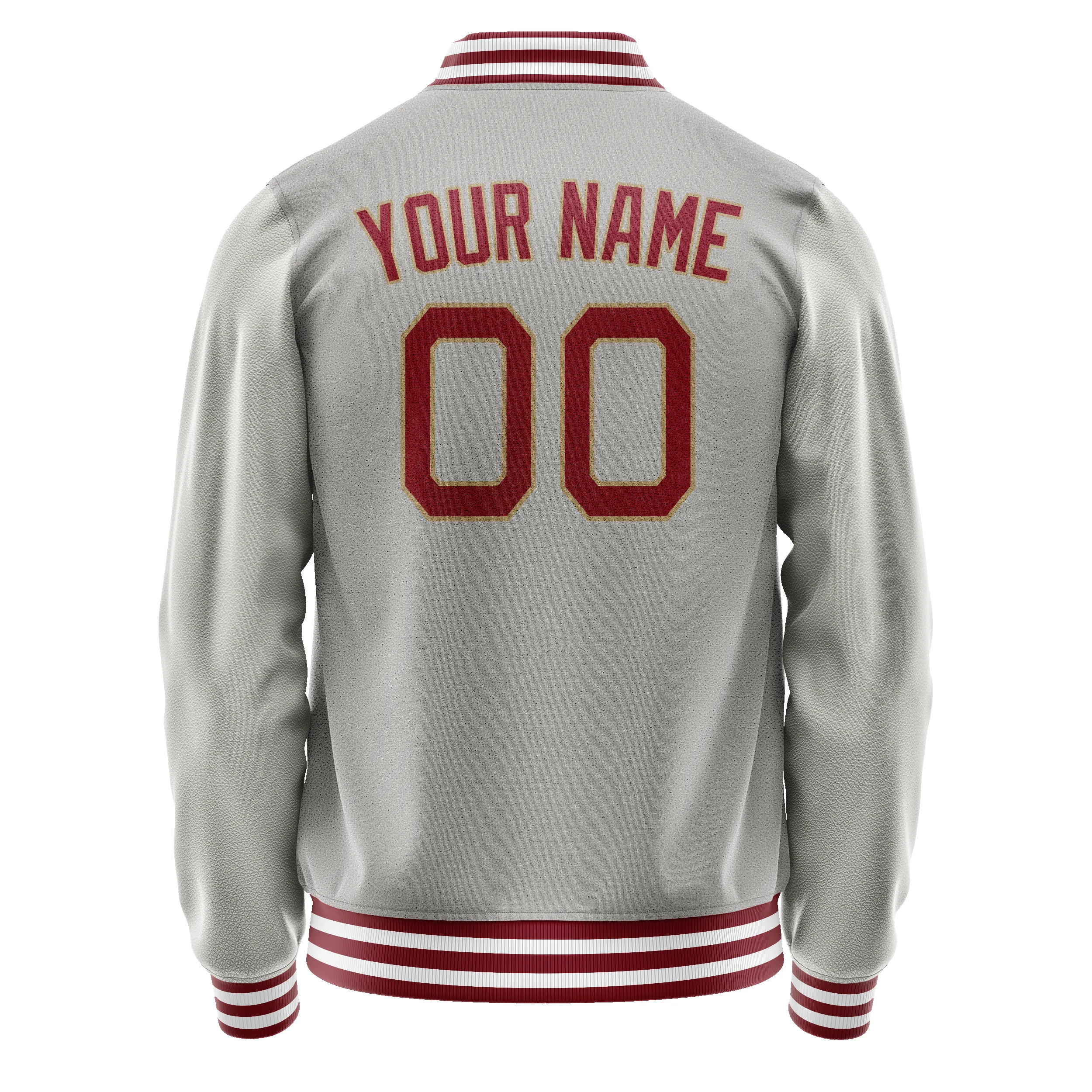 Custom Gray Texas-Orange Solid Color Varsity Letterman Jacket sold by Tailorly product image thumbnail 2