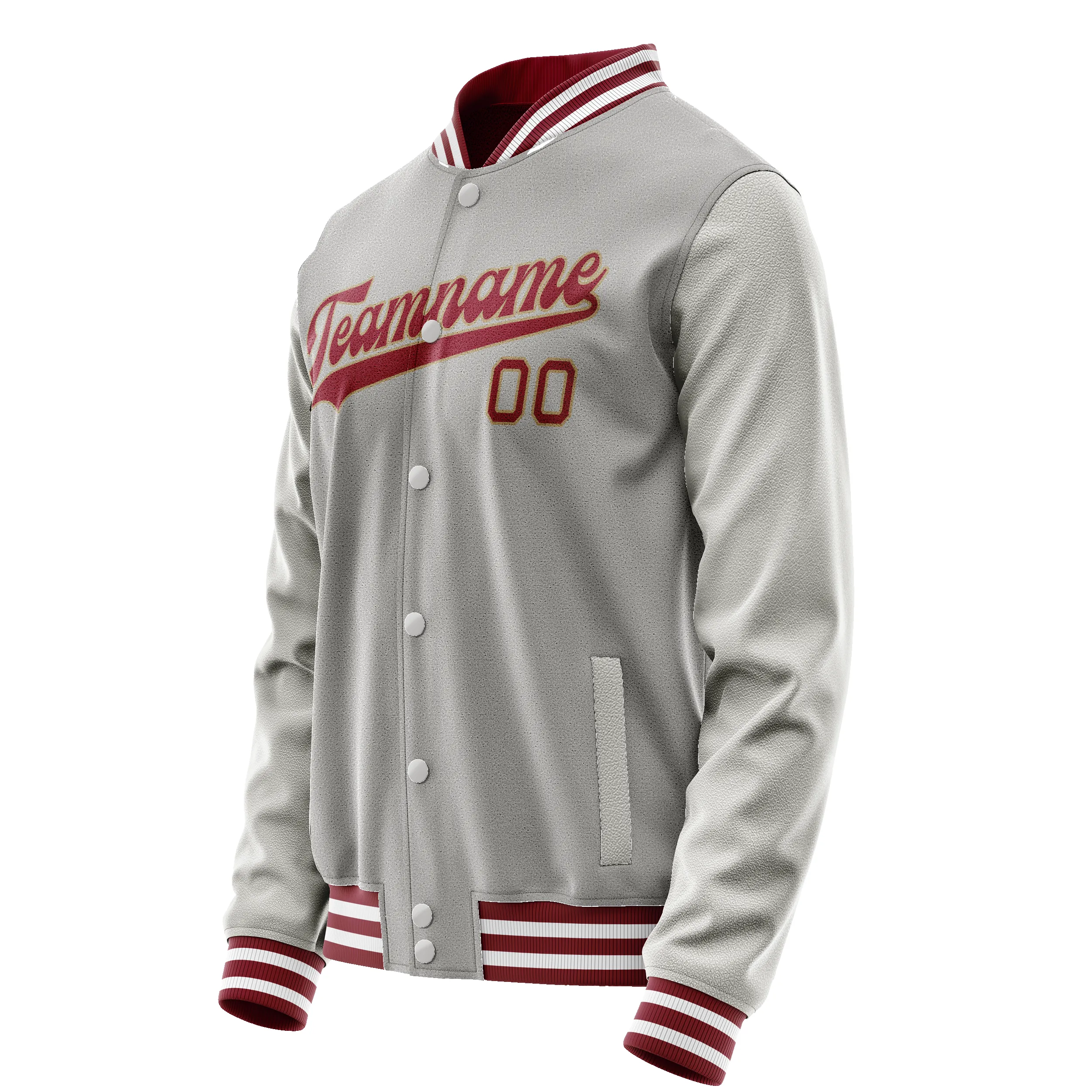 Custom Gray Texas-Orange Solid Color Varsity Letterman Jacket sold by Tailorly product image thumbnail 3