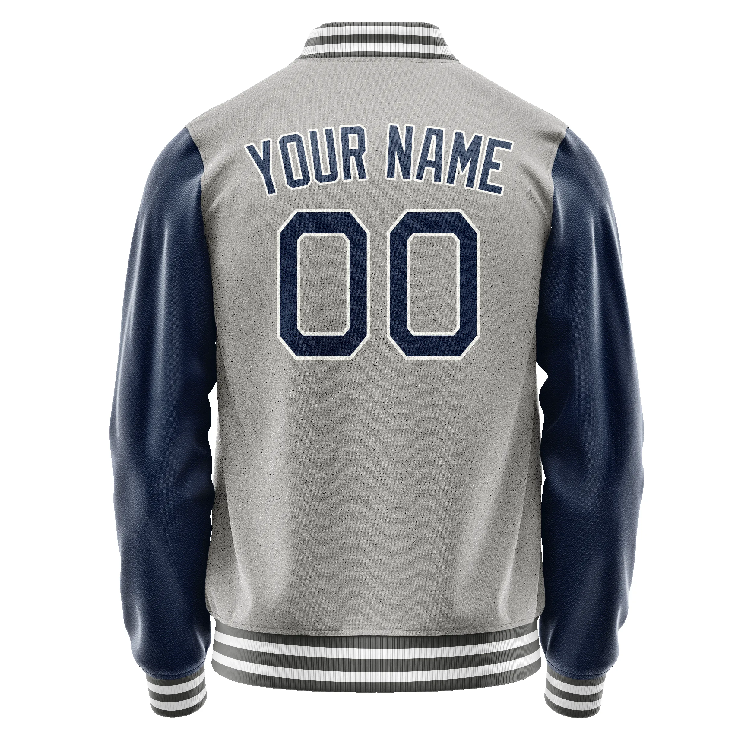 Custom Gray Royal Solid Color Varsity Letterman Jacket sold by Tailorly product image thumbnail 2