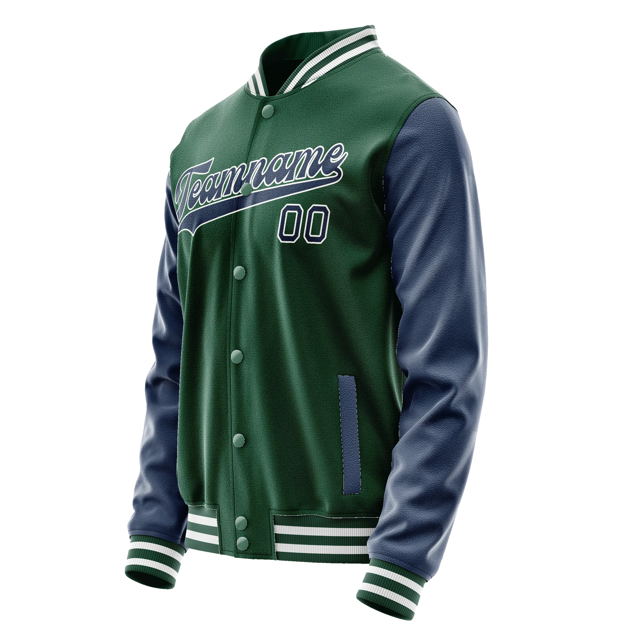 Custom Kelly-Green Royal Solid Color Varsity Letterman Jacket sold by Tailorly product image thumbnail 4