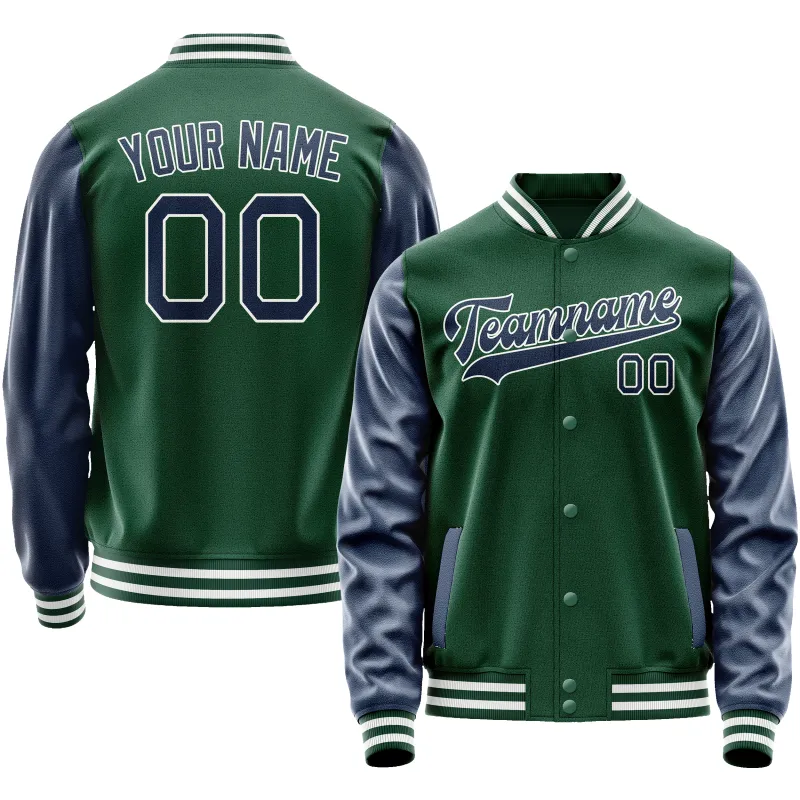 Custom Kelly-Green Royal Solid Color Varsity Letterman Jacket sold by Tailorly