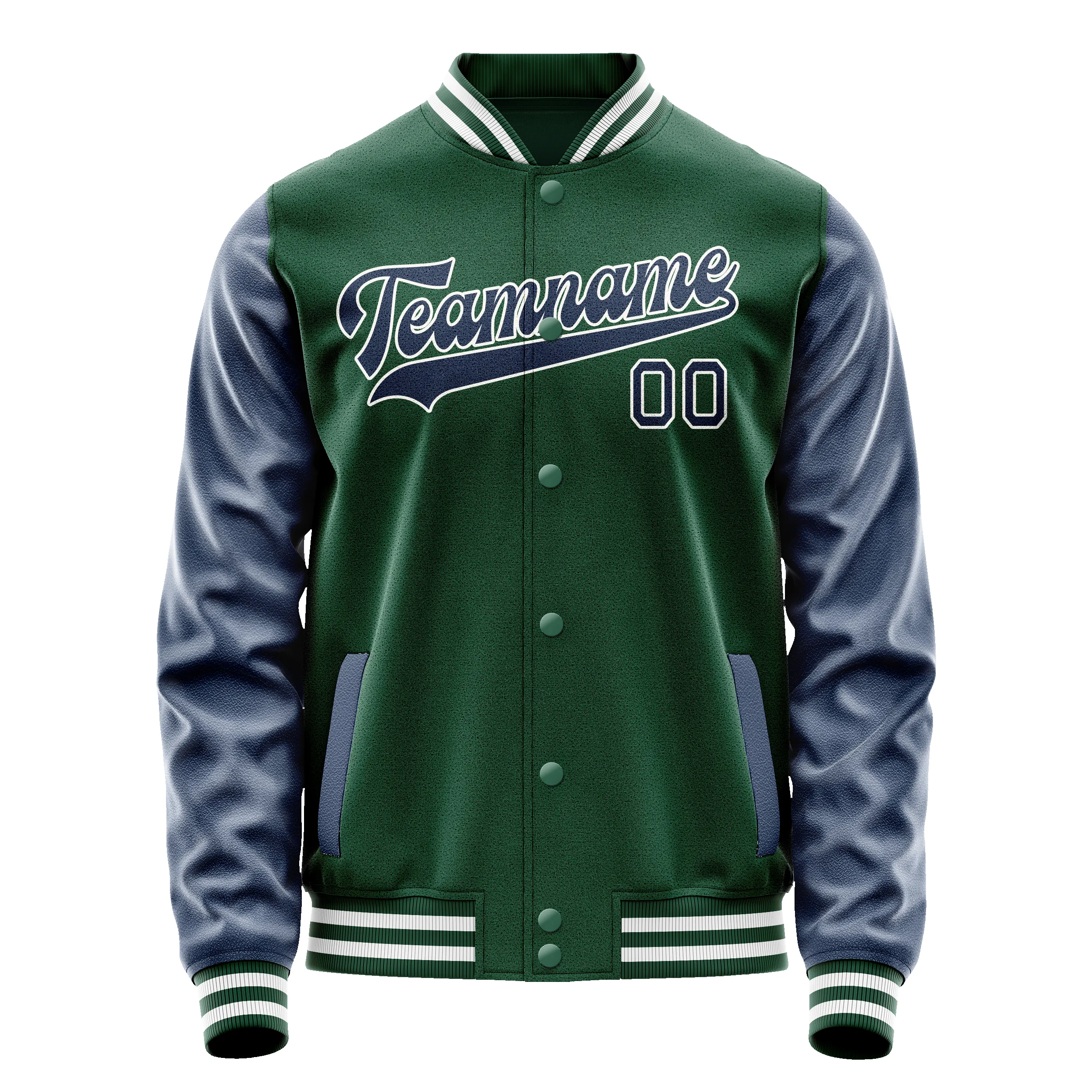 Custom Kelly-Green Royal Solid Color Varsity Letterman Jacket sold by Tailorly product image thumbnail 2
