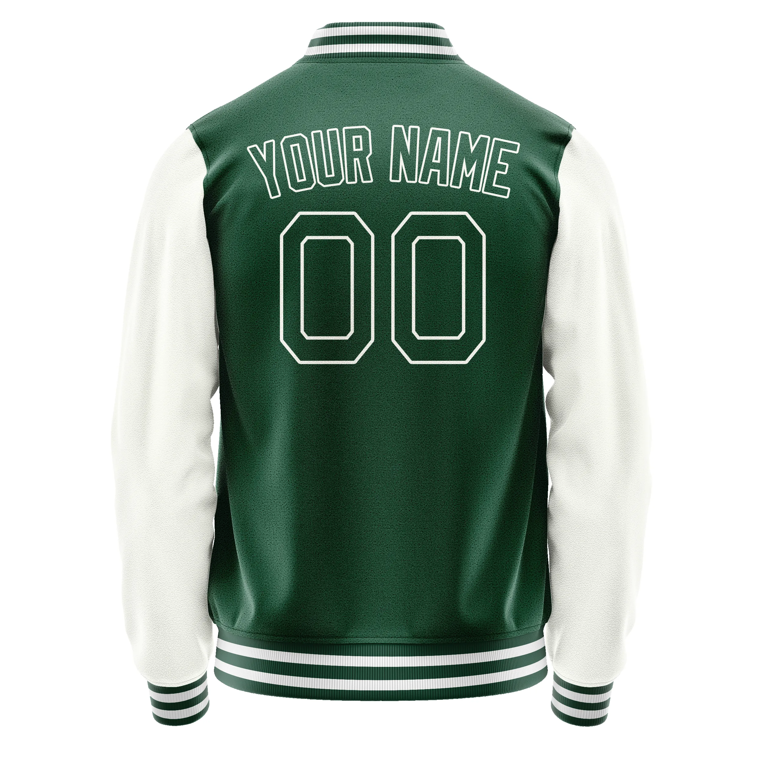 Custom Kelly-Green White Solid Color Varsity Letterman Jacket sold by Tailorly product image thumbnail 3