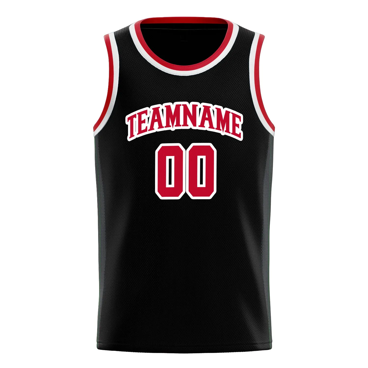 Custom Black Red Solid-Color Basketball Jersey sold by Tailorly product image thumbnail 2