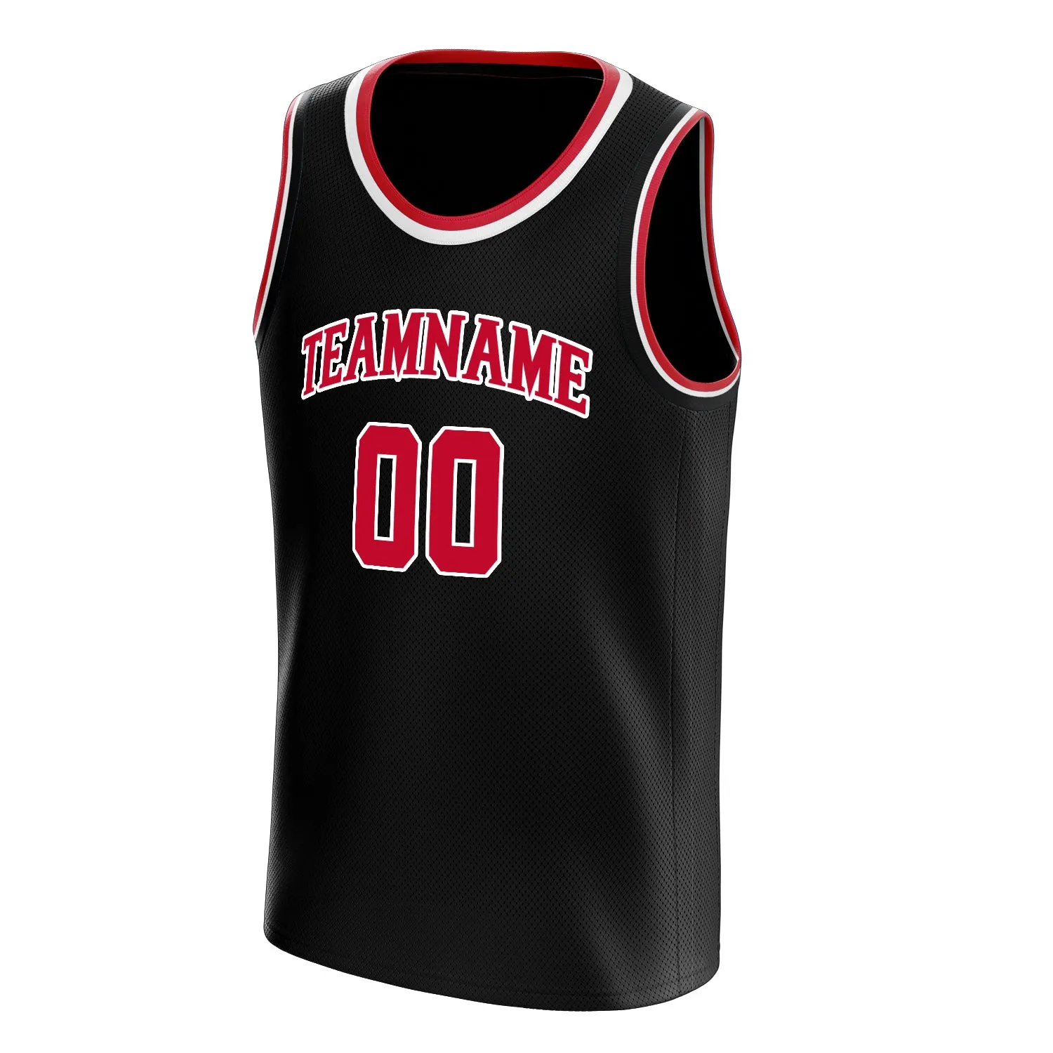 Custom Black Red Solid-Color Basketball Jersey sold by Tailorly product image thumbnail 3
