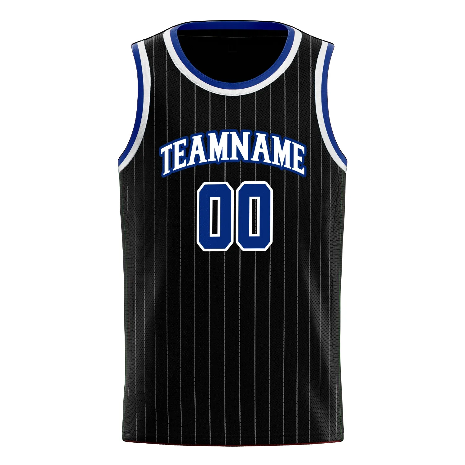 Custom Black Royal White-Pinstripe Basketball Jersey sold by Tailorly product image thumbnail 2