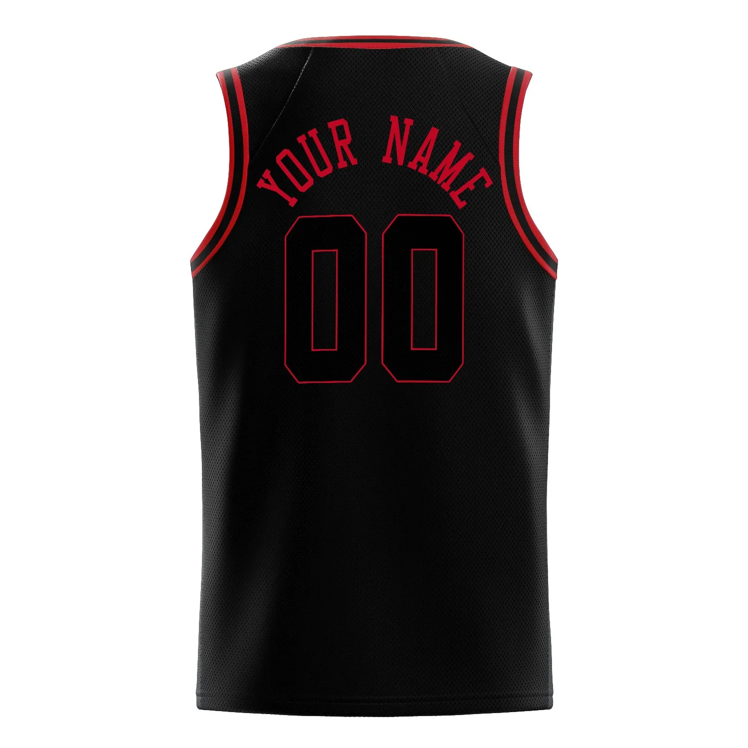 Custom Black Red Solid-Color Basketball Jersey sold by Tailorly product image thumbnail 4