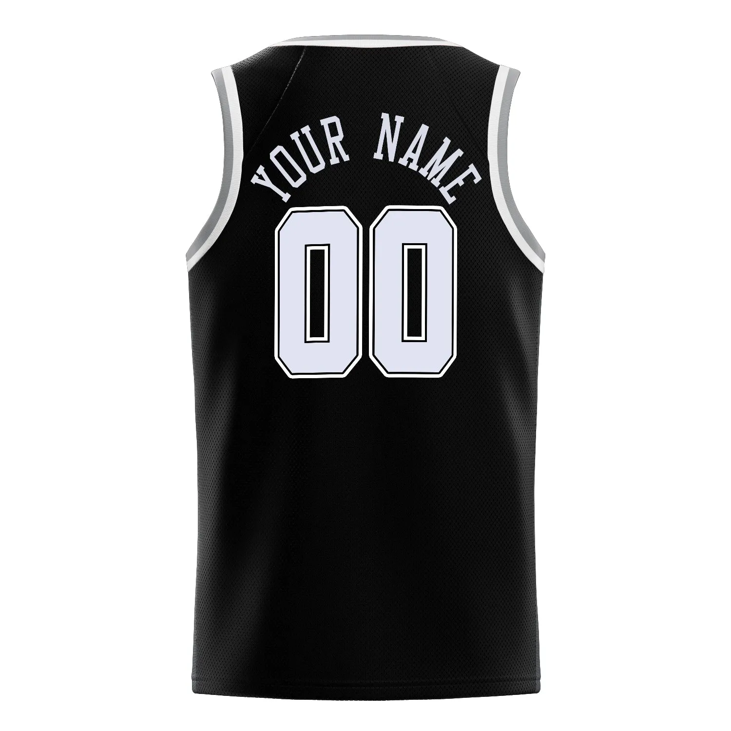 Custom Black White Solid-Color Basketball Jersey sold by Tailorly product image thumbnail 4
