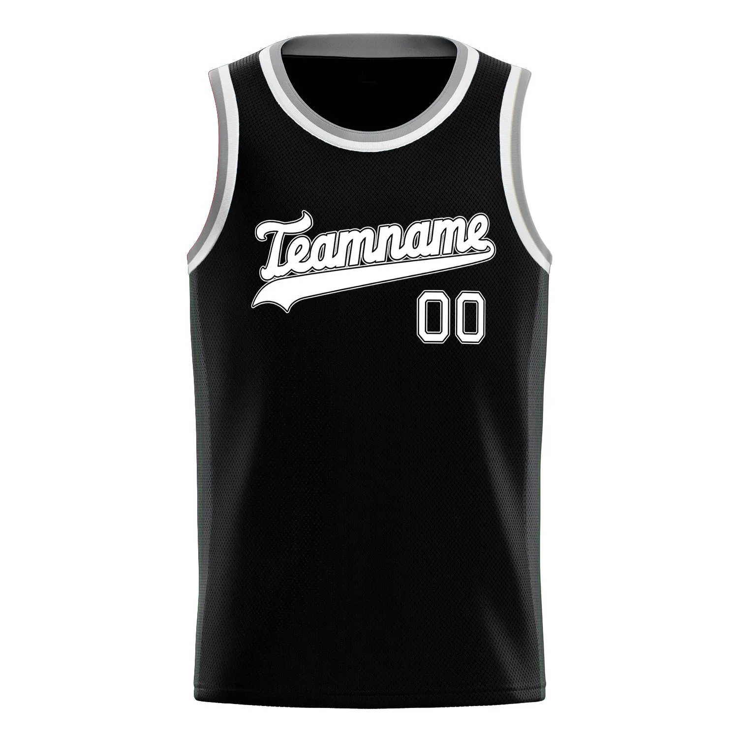 Custom Black White Solid-Color Basketball Jersey sold by Tailorly product image thumbnail 2
