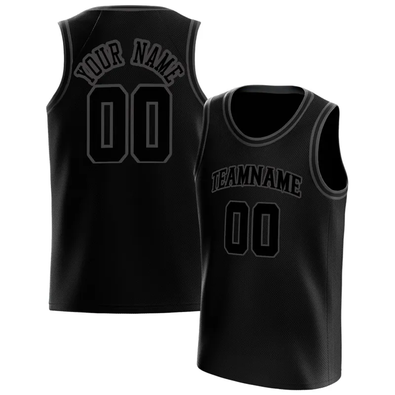 Custom Black Gray Solid-Color Basketball Jersey sold by Tailorly