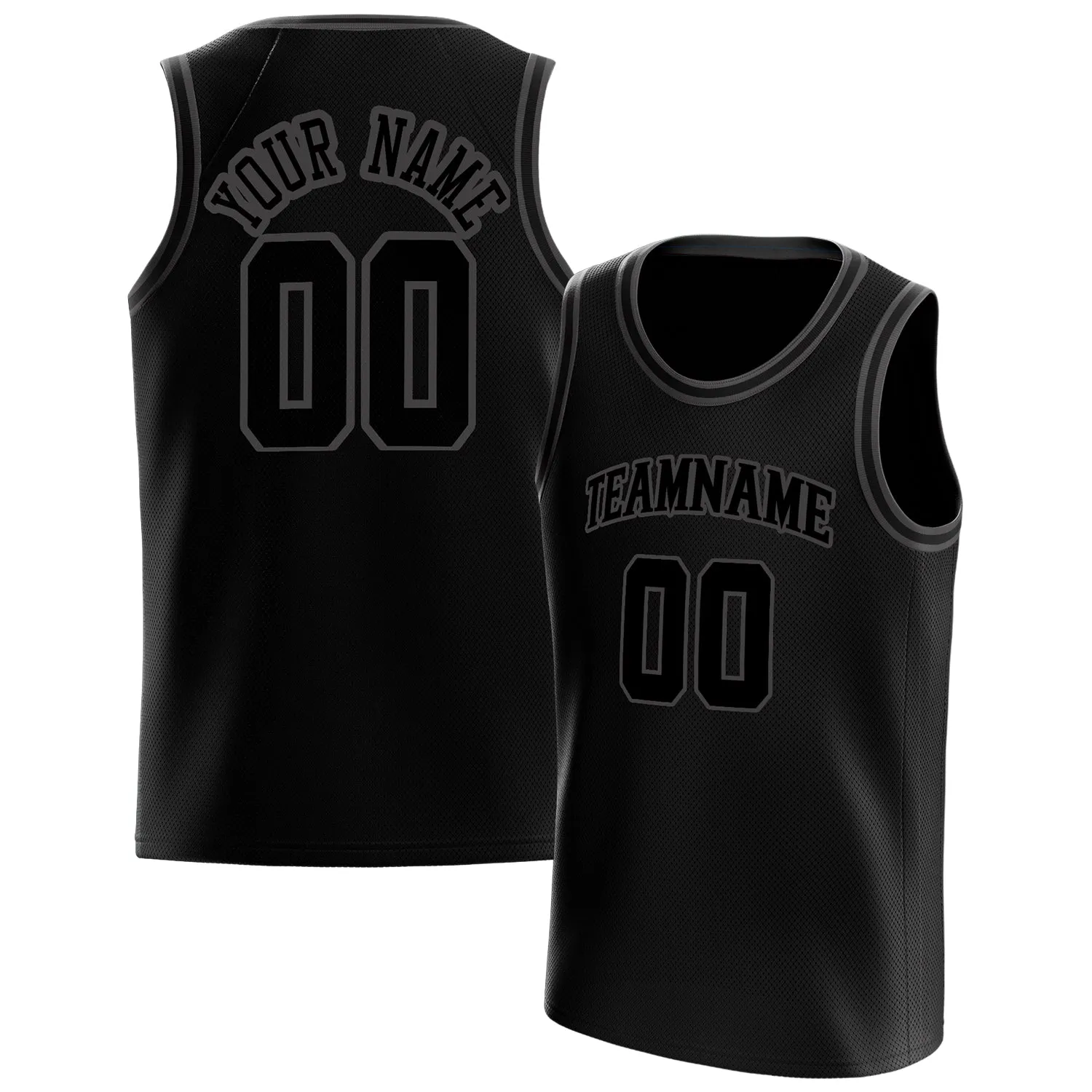 Custom Black Gray Solid-Color Basketball Jersey sold by Tailorly