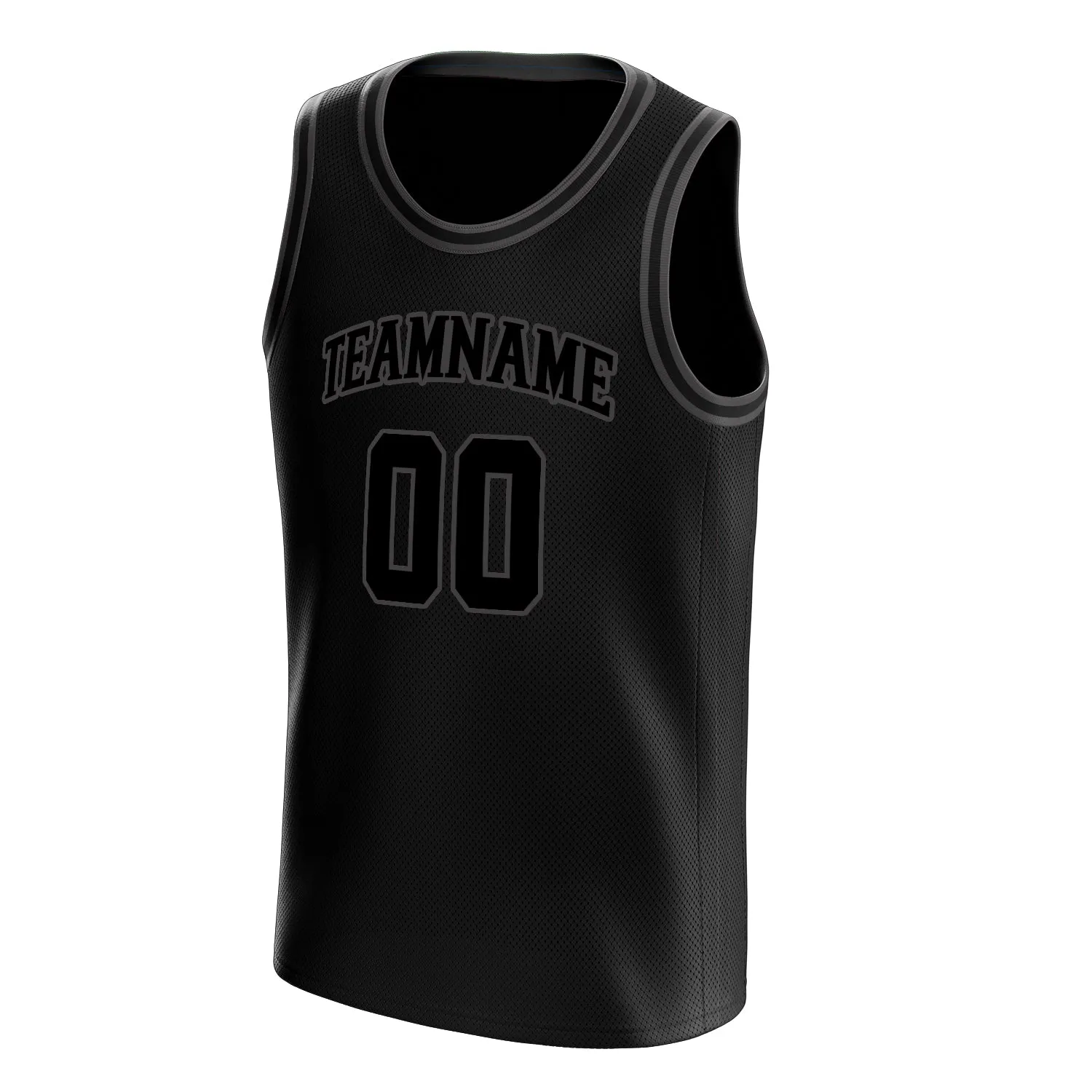 Custom Black Gray Solid-Color Basketball Jersey sold by Tailorly product image thumbnail 3