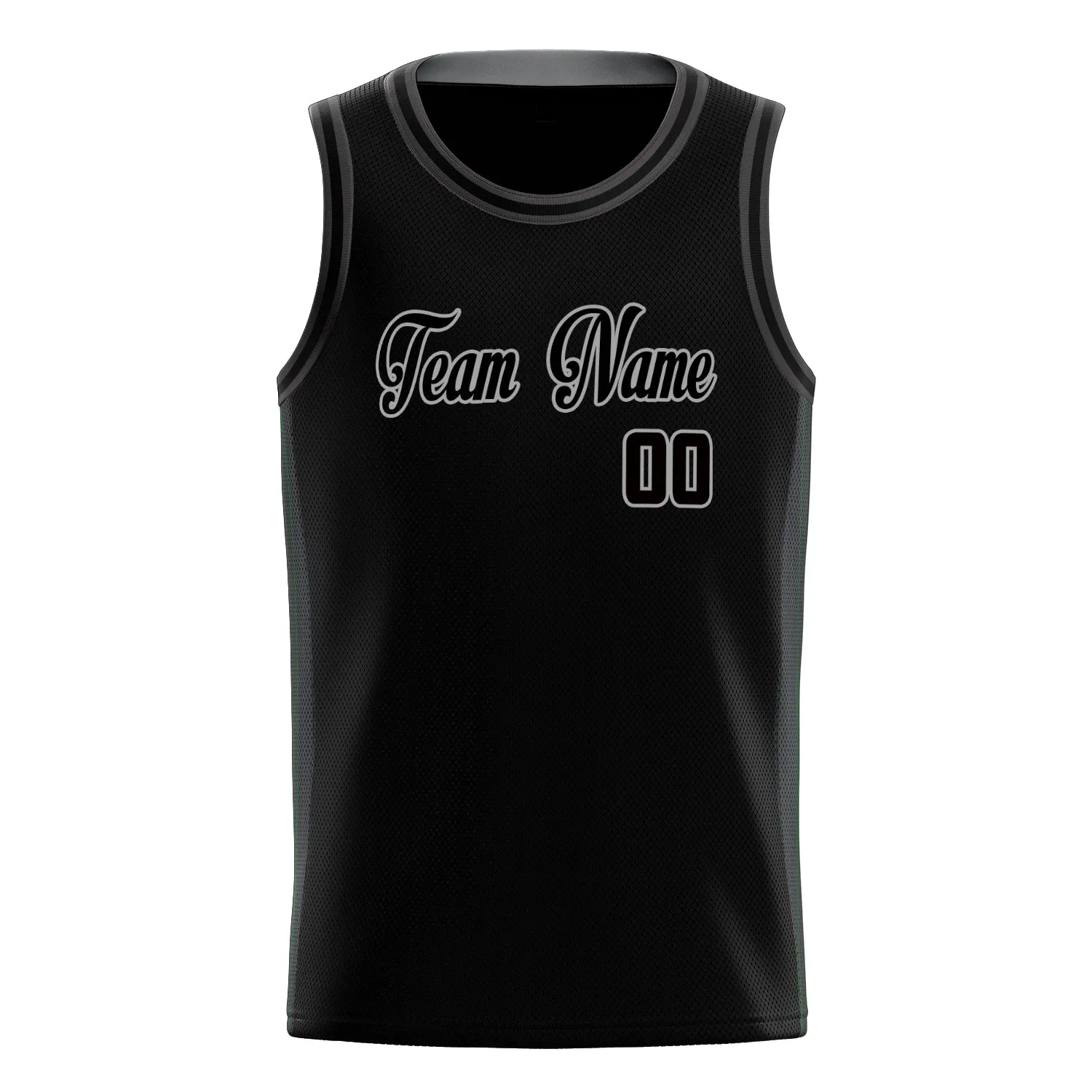 Custom Black Gray Solid-Color Basketball Jersey sold by Tailorly product image thumbnail 2