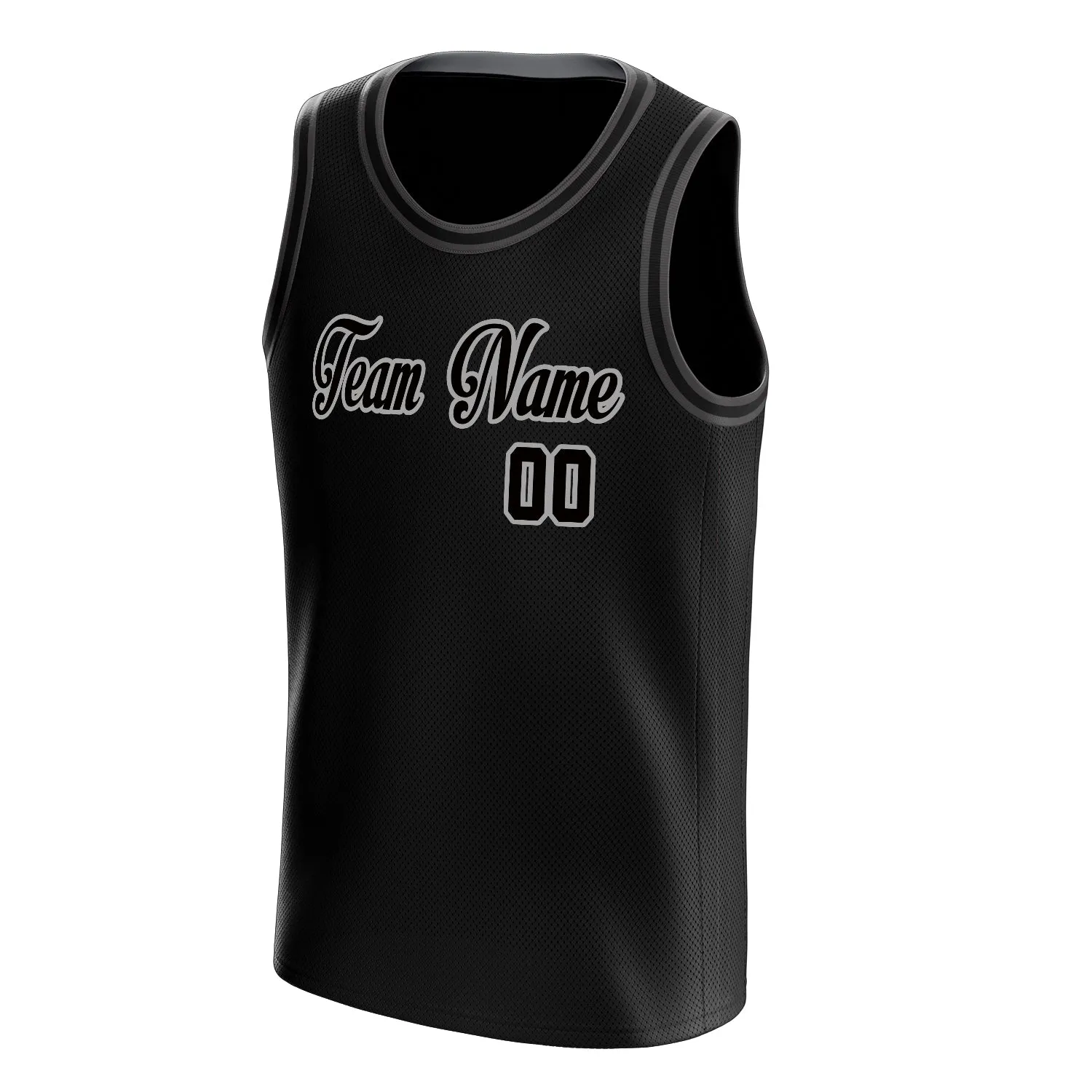Custom Black Gray Solid-Color Basketball Jersey sold by Tailorly product image thumbnail 3