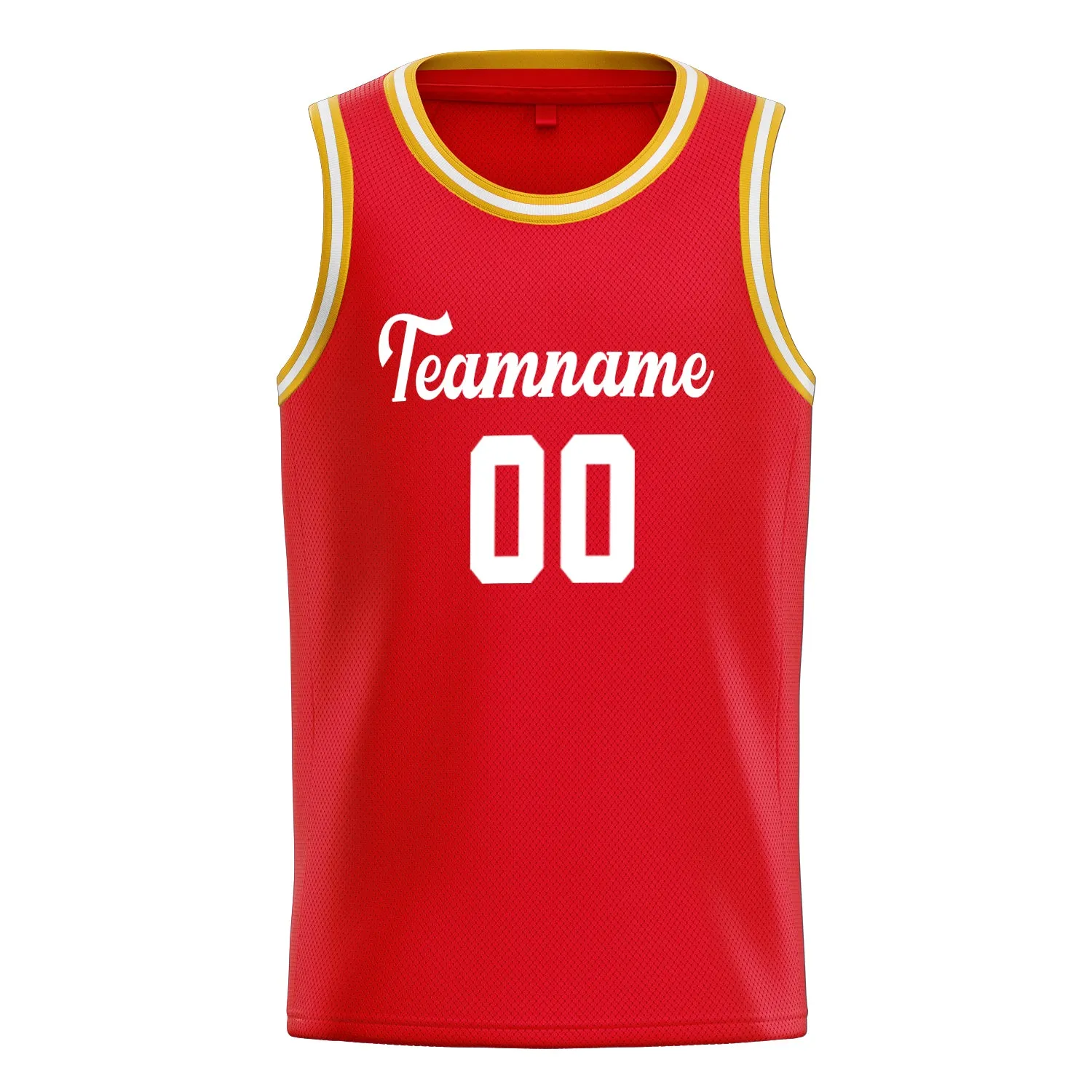Custom Red White Solid-Color Basketball Jersey sold by Tailorly product image thumbnail 2