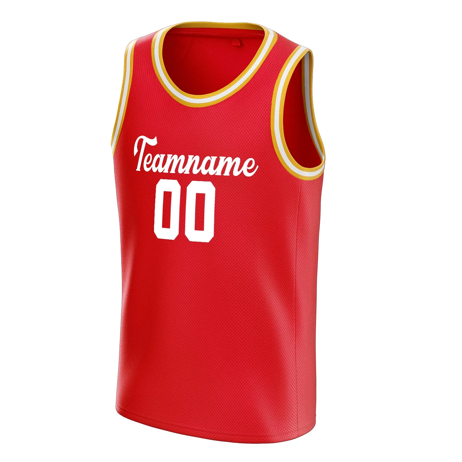 Custom Red White Solid-Color Basketball Jersey sold by Tailorly product image thumbnail 3