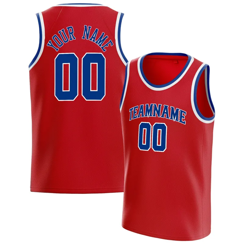 Custom Red Royal Solid-Color Basketball Jersey sold by Tailorly