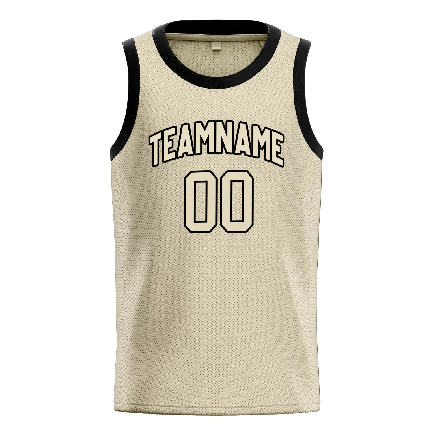 Custom Cream Black Solid-Color Basketball Jersey sold by Tailorly product image thumbnail 2