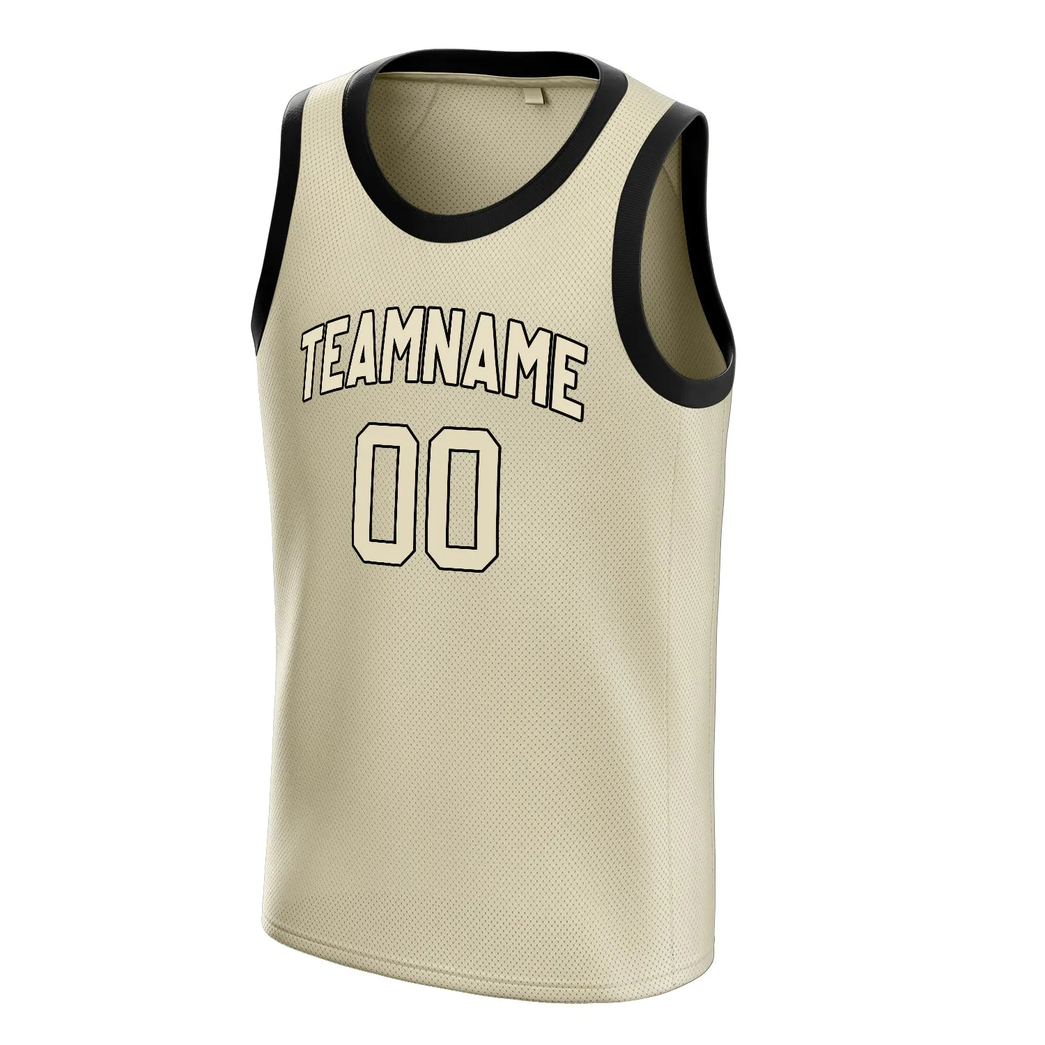 Custom Cream Black Solid-Color Basketball Jersey sold by Tailorly product image thumbnail 3