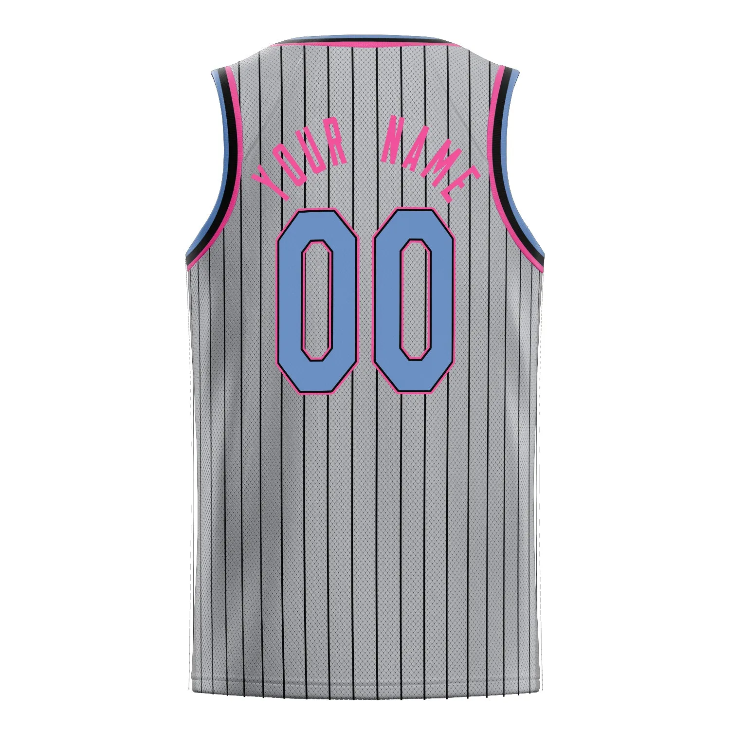 Custom Gray Light-Blue Solid-Color Basketball Jersey sold by Tailorly product image thumbnail 4