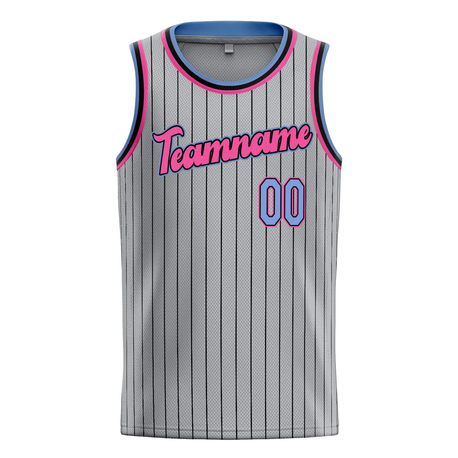 Custom Gray Light-Blue Solid-Color Basketball Jersey sold by Tailorly product image thumbnail 2