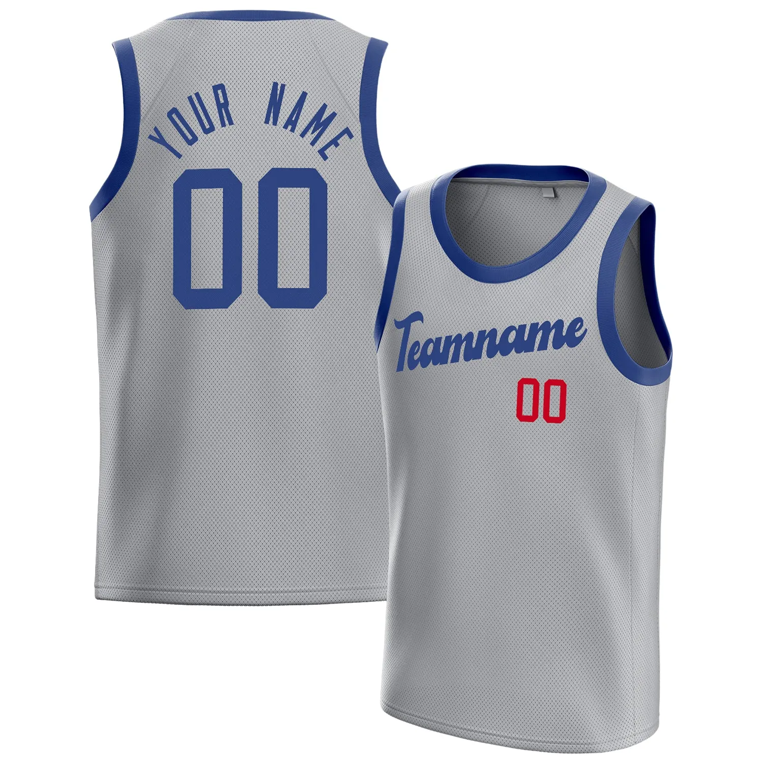 Custom Gray Royal Solid-Color Basketball Jersey sold by Tailorly
