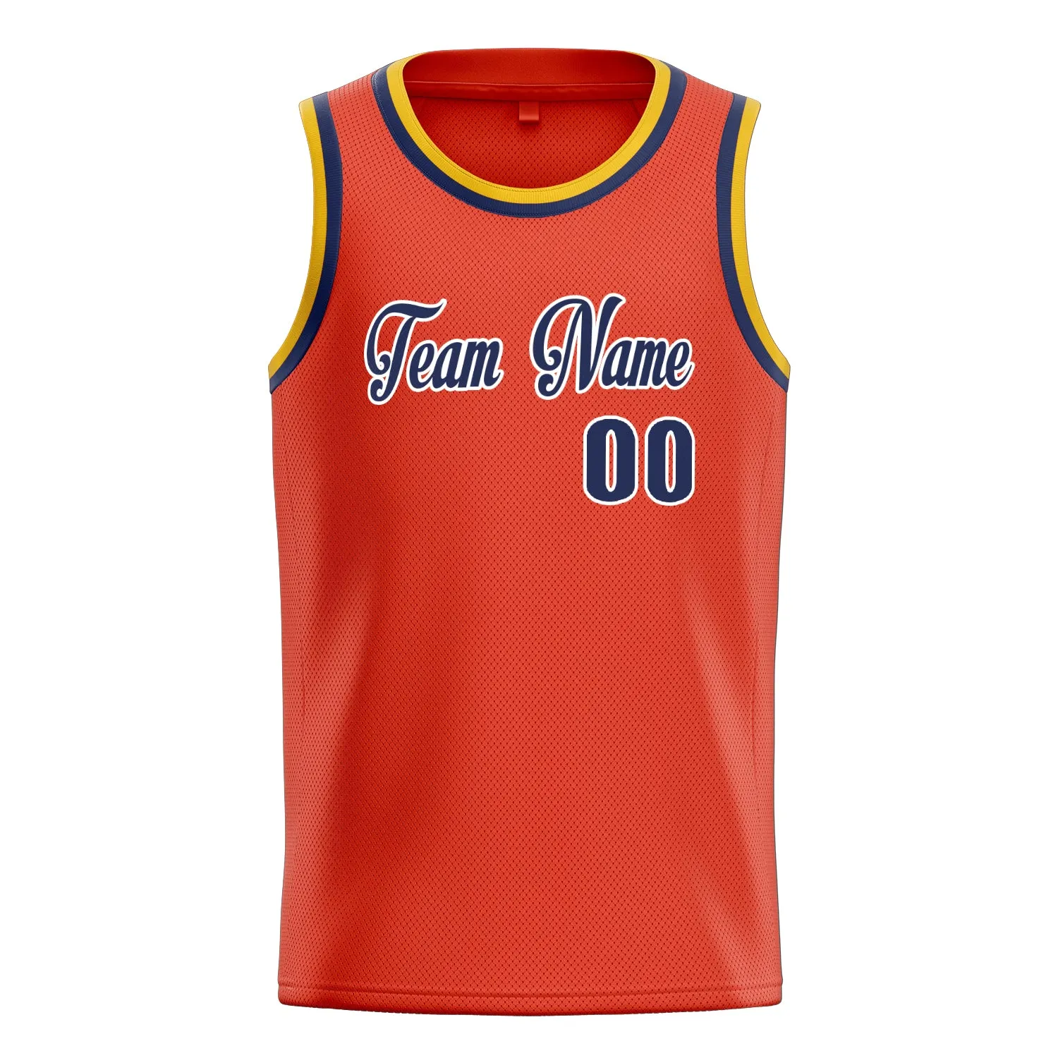 Custom Orange Navy Solid-Color Basketball Jersey sold by Tailorly product image thumbnail 2