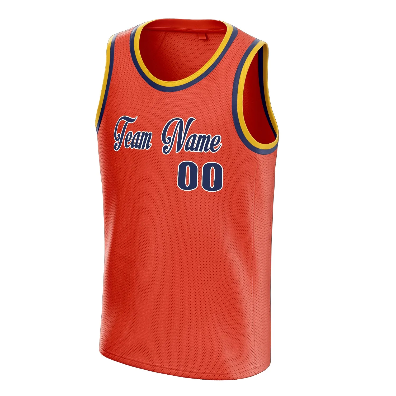 Custom Orange Navy Solid-Color Basketball Jersey sold by Tailorly product image thumbnail 3