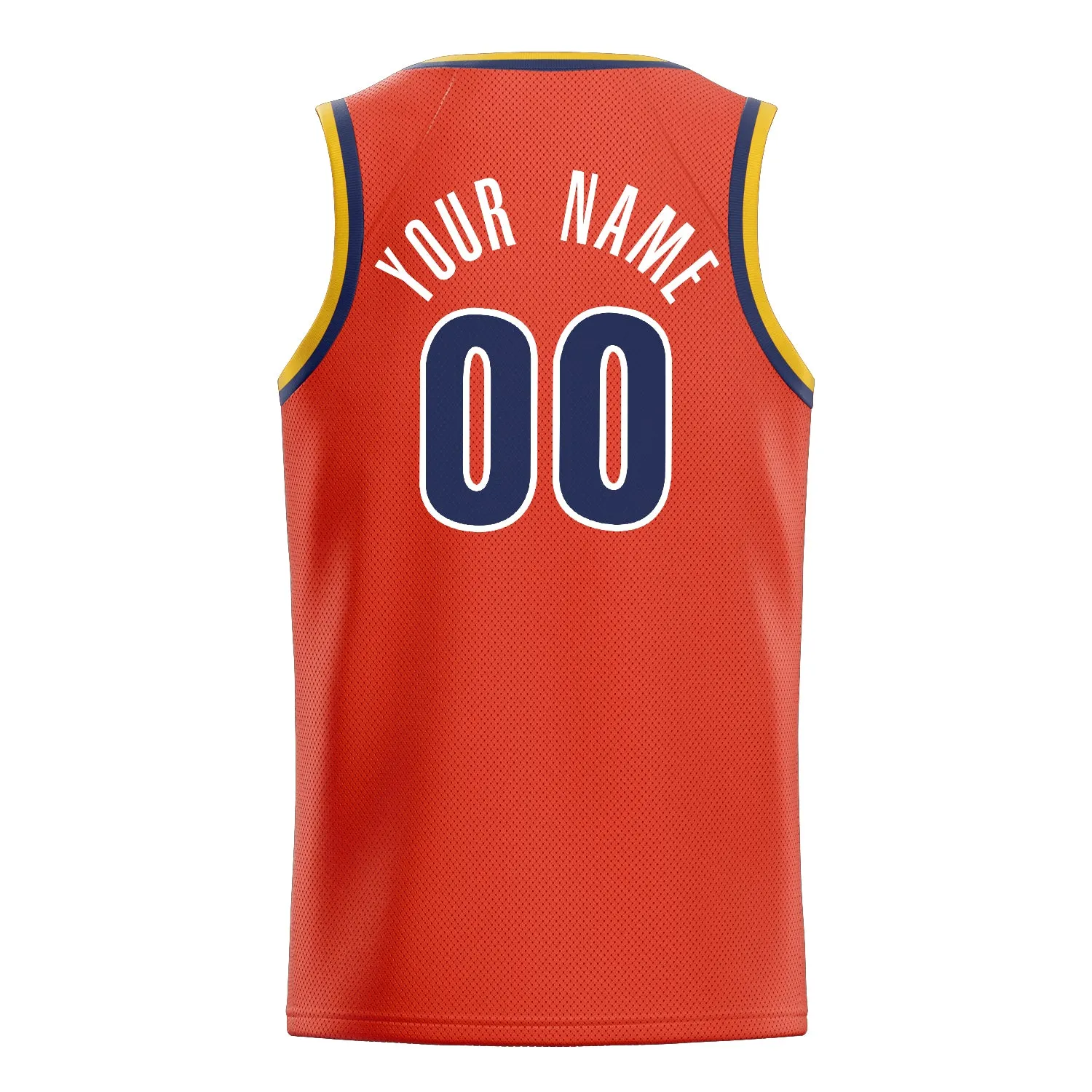 Custom Orange Navy Solid-Color Basketball Jersey sold by Tailorly product image thumbnail 4