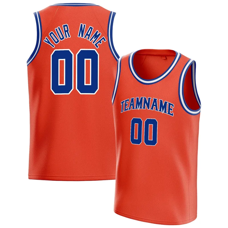 Custom Orange Royal Solid-Color Basketball Jersey sold by Tailorly