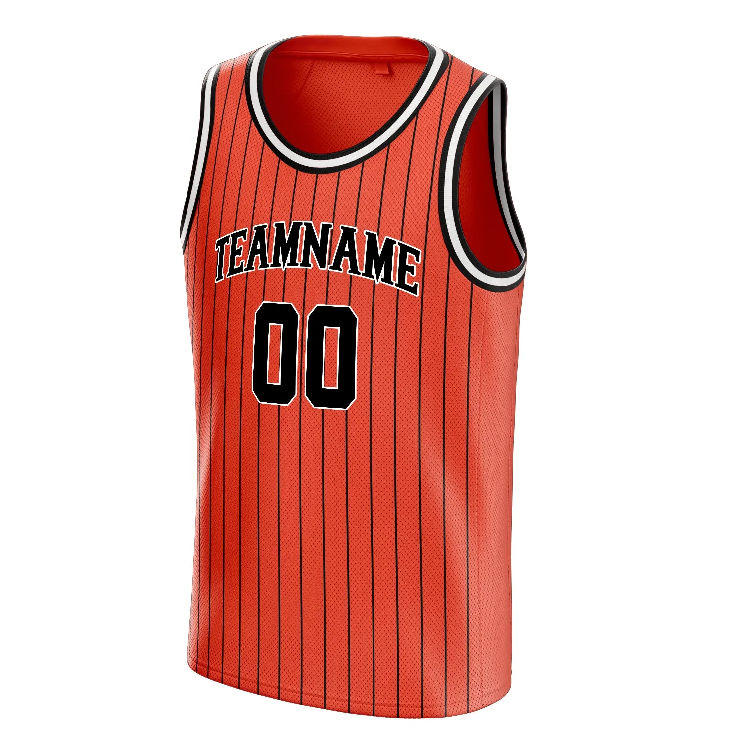Custom Orange Black Black-Pinstripe Basketball Jersey sold by Tailorly product image thumbnail 3