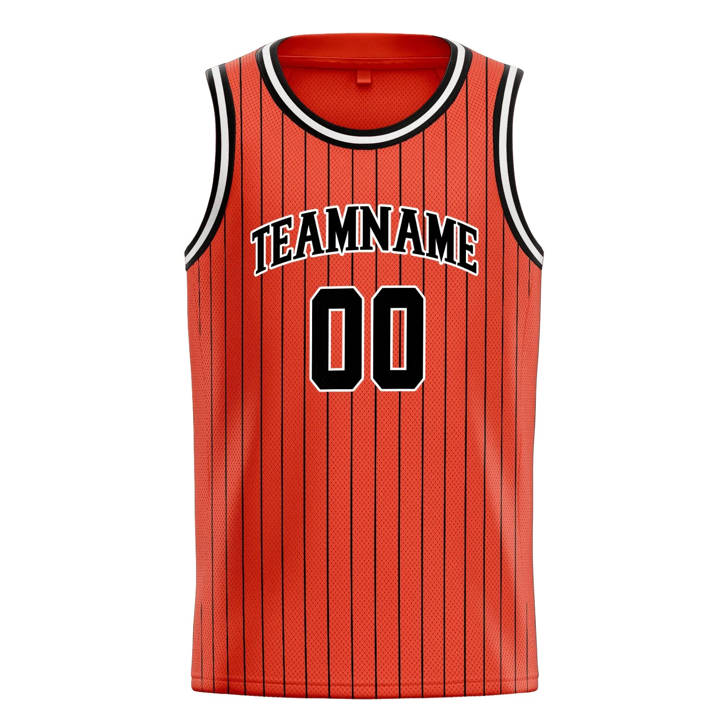 Custom Orange Black Black-Pinstripe Basketball Jersey sold by Tailorly product image thumbnail 2
