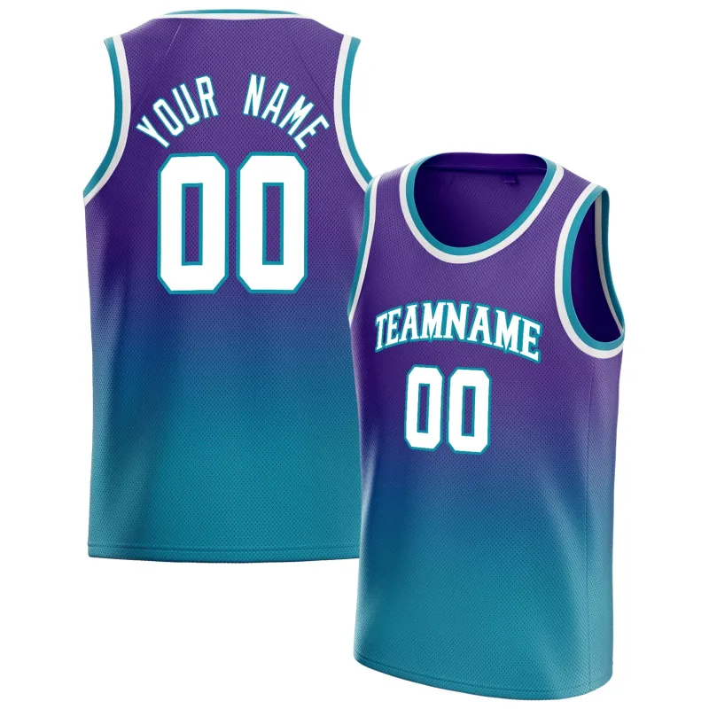 Custom Purple White Fade Basketball Jersey sold by Tailorly