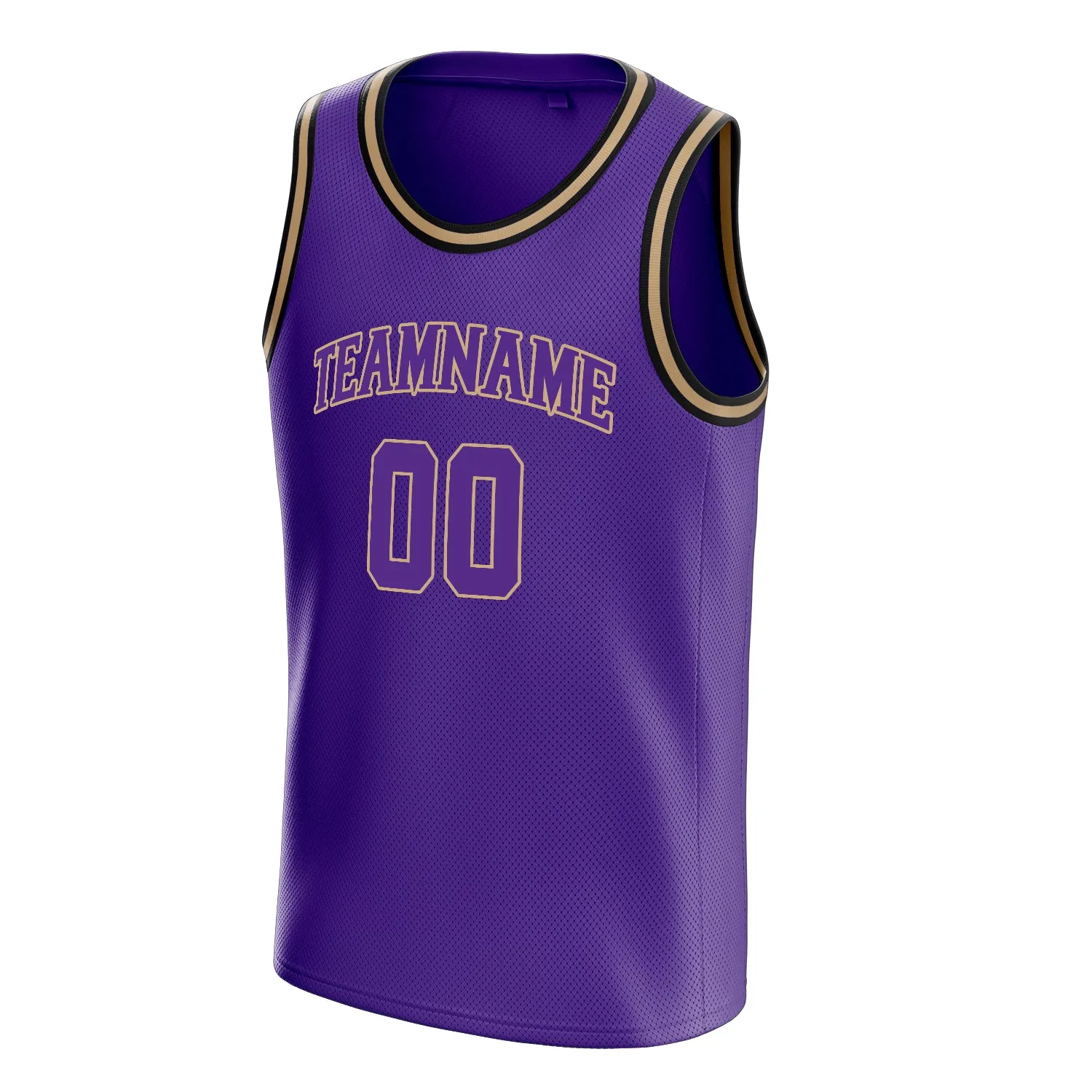Custom Purple Old-Gold White-Pinstripe Basketball Jersey sold by Tailorly product image thumbnail 3