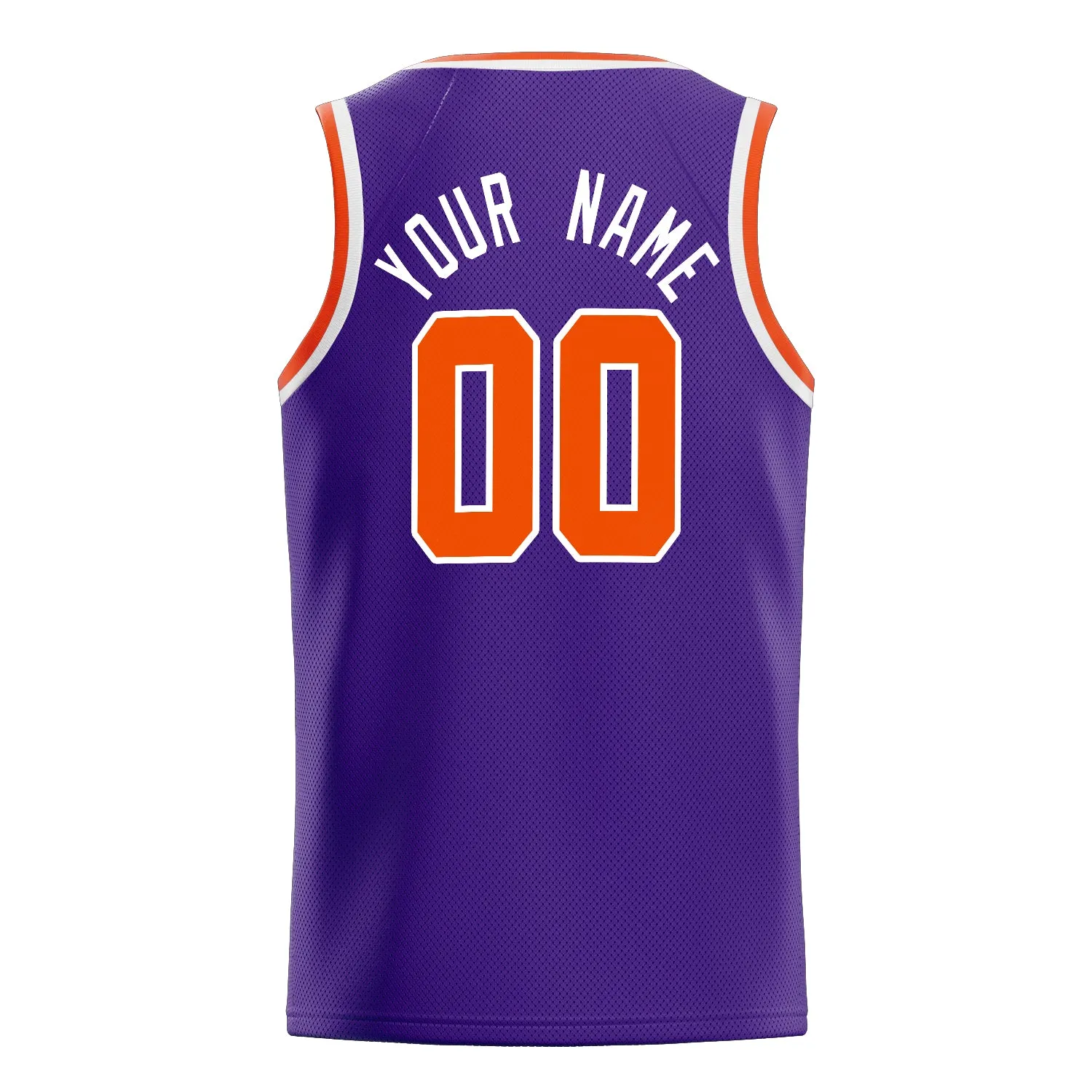 Custom Purple Orange White-Pinstripe Basketball Jersey sold by Tailorly product image thumbnail 4