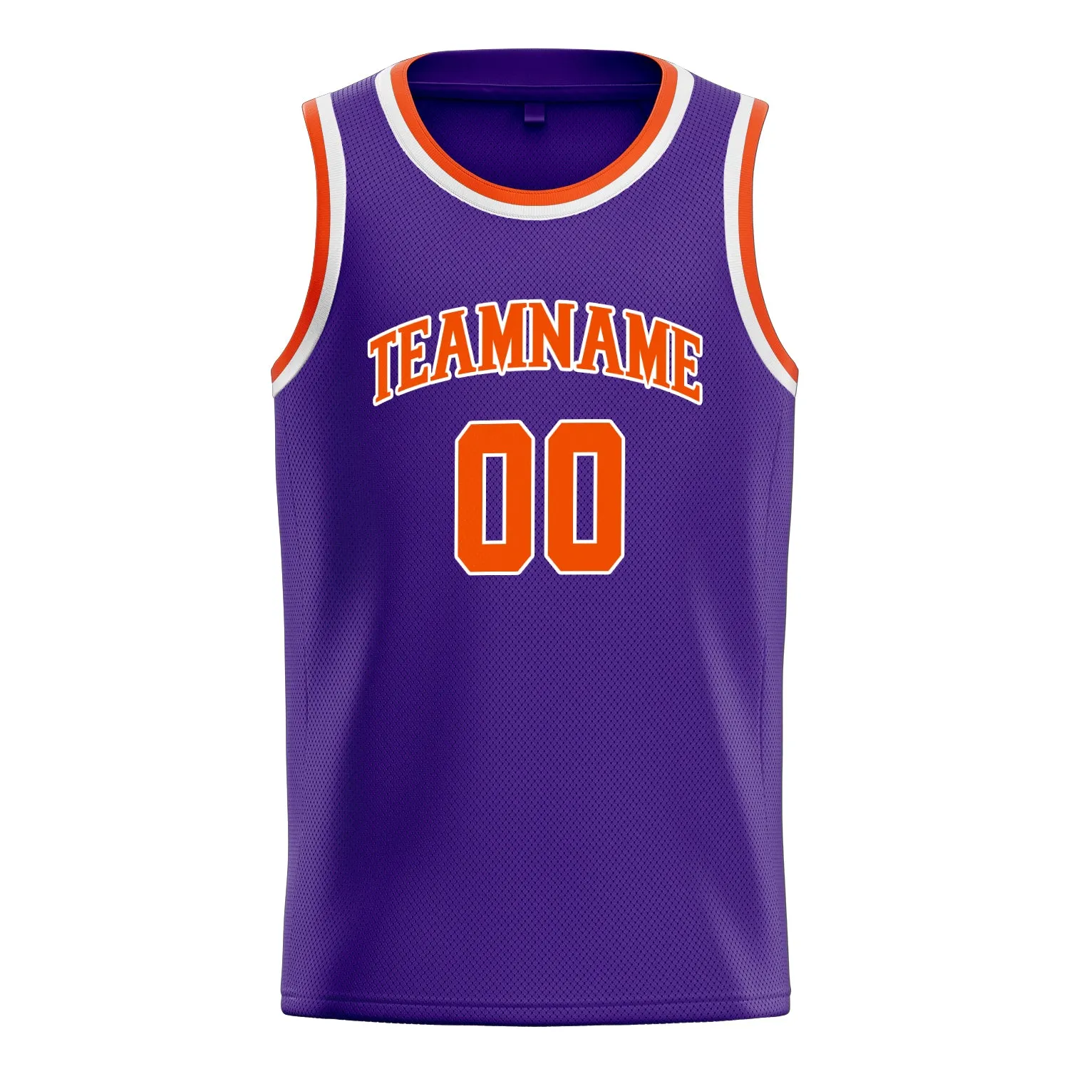 Custom Purple Orange White-Pinstripe Basketball Jersey sold by Tailorly product image thumbnail 2
