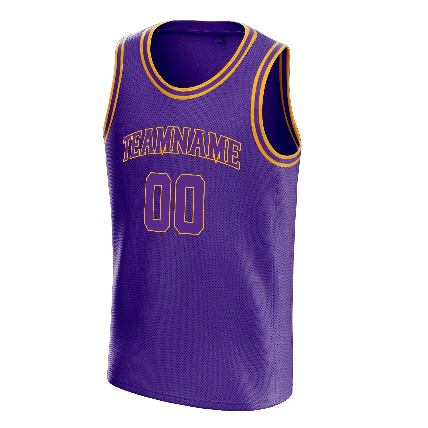 Custom Purple Gold White-Pinstripe Basketball Jersey sold by Tailorly product image thumbnail 3