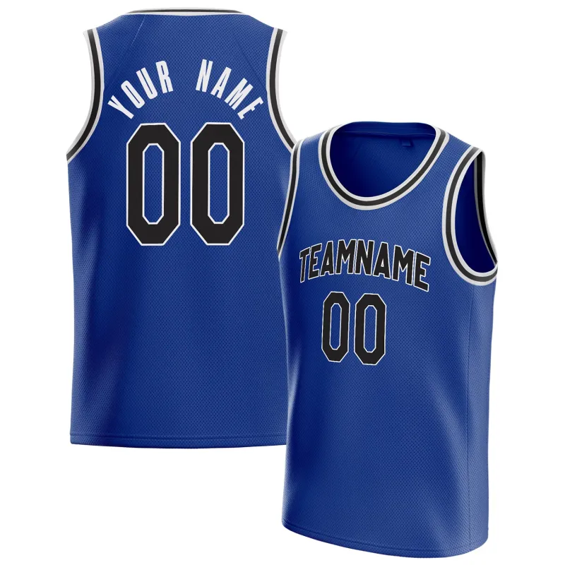 Custom Royal Black Solid-Color Basketball Jersey sold by Tailorly