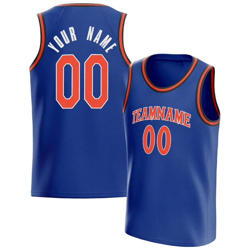 Custom Royal Orange Solid-Color Basketball Jersey made by Tailorly
