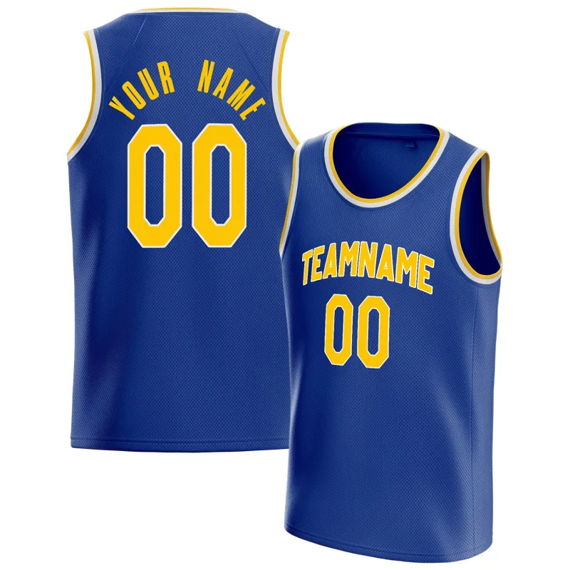 Custom Royal Gold Solid-Color Basketball Jersey sold by Tailorly