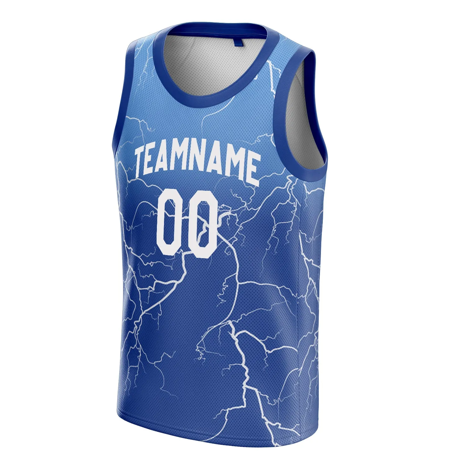 Custom Royal White Lightning Basketball Jersey sold by Tailorly product image thumbnail 3