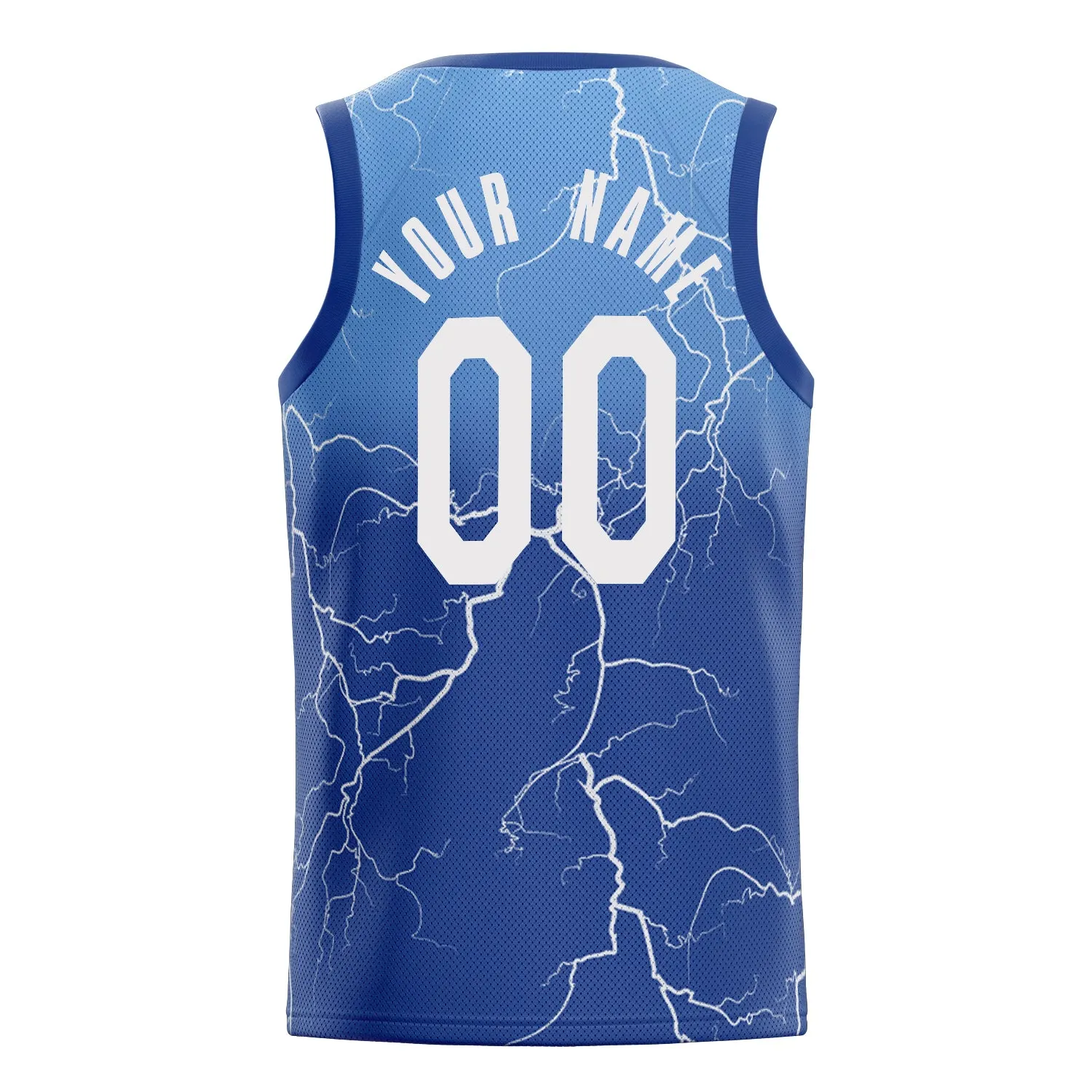 Custom Royal White Lightning Basketball Jersey sold by Tailorly product image thumbnail 4