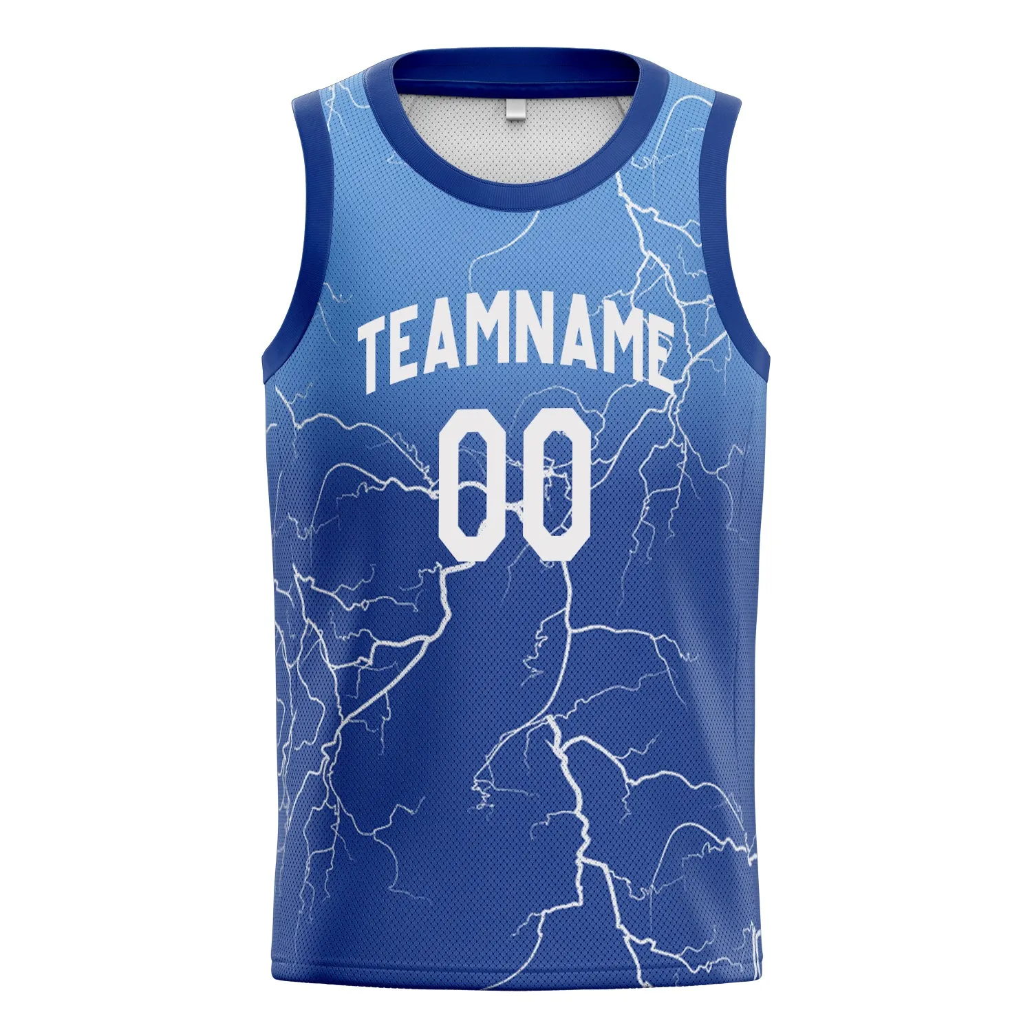 Custom Royal White Lightning Basketball Jersey sold by Tailorly product image thumbnail 2