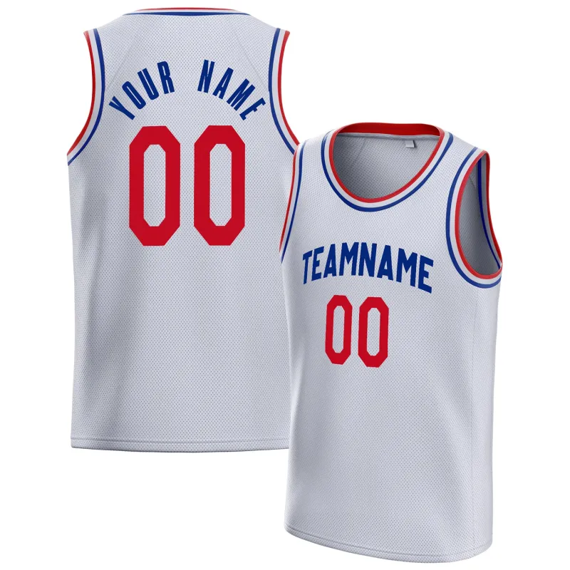 Custom White Red Solid-Color Basketball Jersey sold by Tailorly