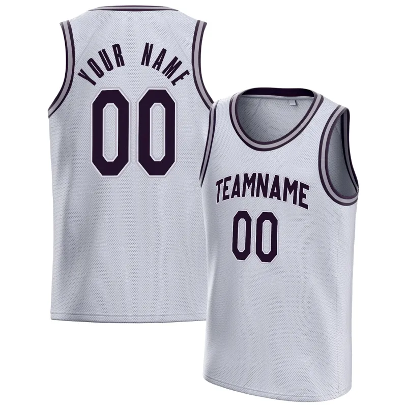 Custom White Black Solid-Color Basketball Jersey sold by Tailorly