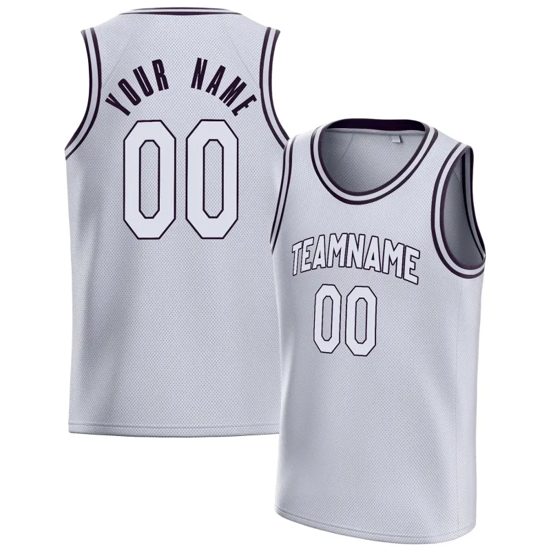 Custom White Black Solid-Color Basketball Jersey sold by Tailorly