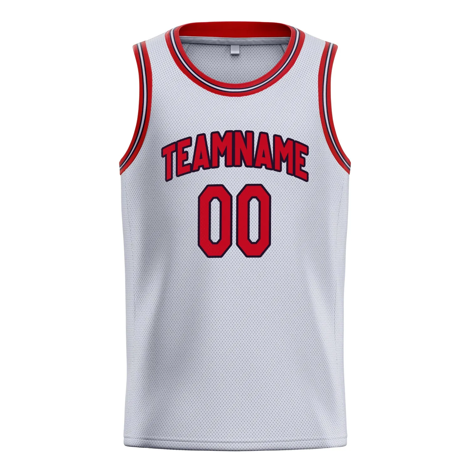 Custom White Red Solid-Color Basketball Jersey sold by Tailorly product image thumbnail 2